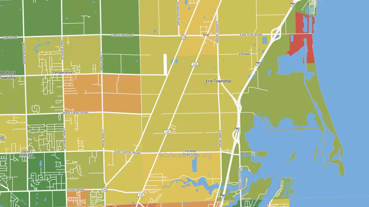 Erie, MI Map of Murder Rates