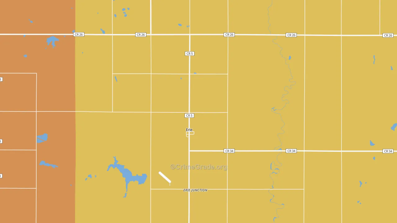 Erie, ND Map of Murder Rates