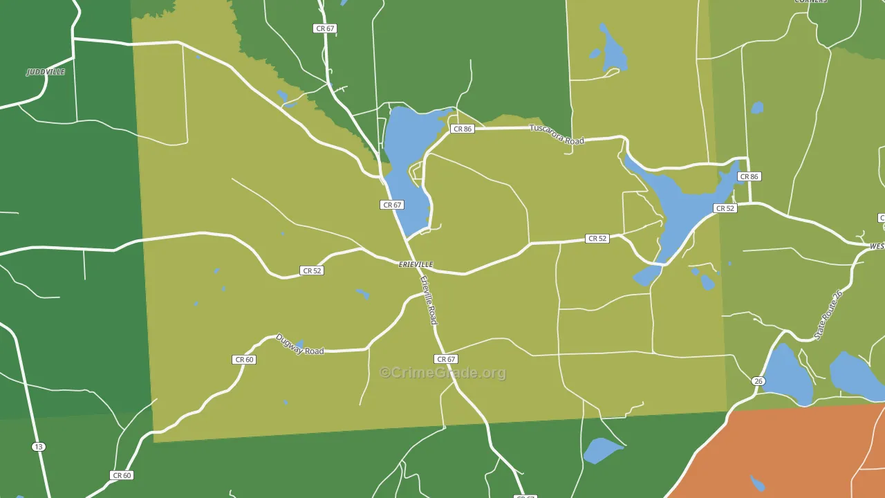 Erieville, NY Map of Murder Rates