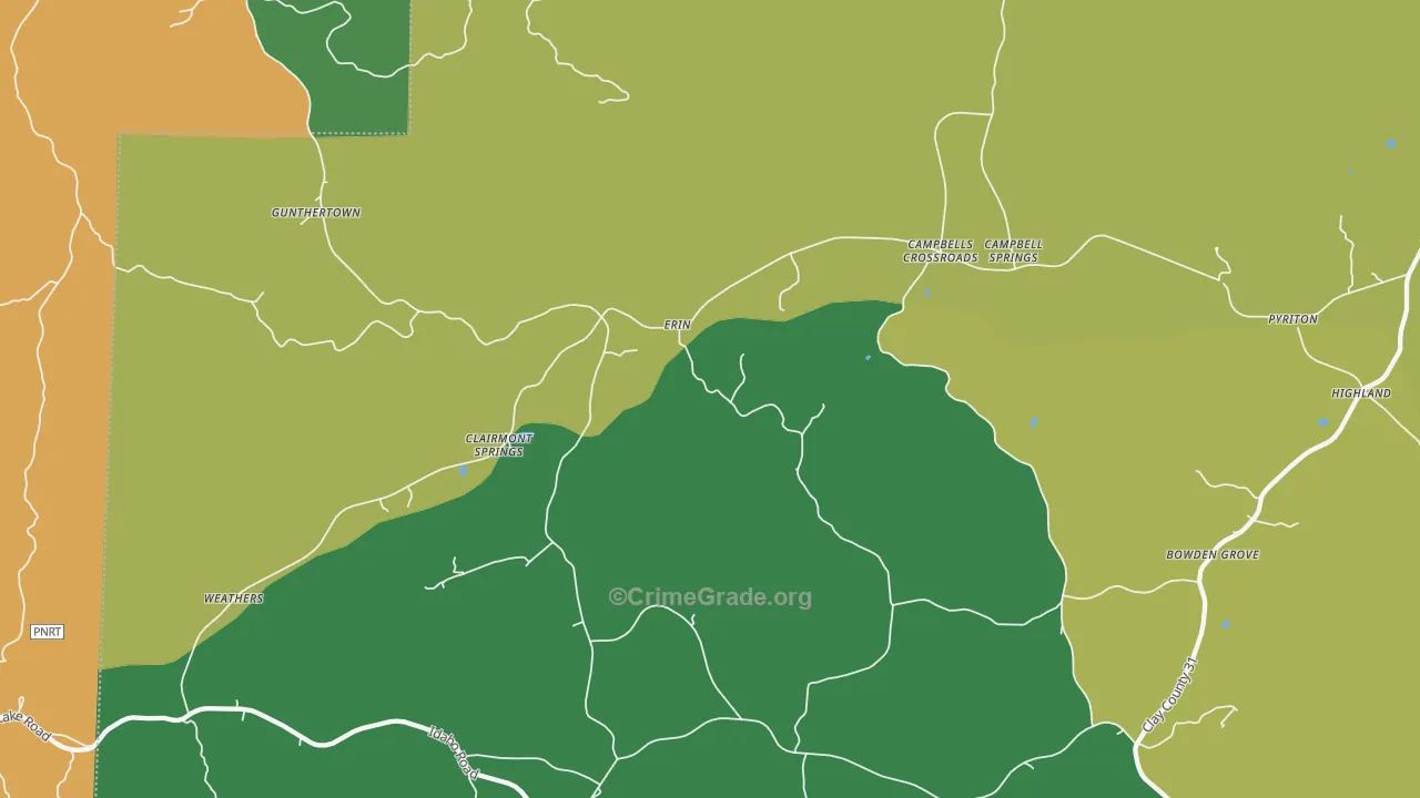 Erin, AL Map of Murder Rates