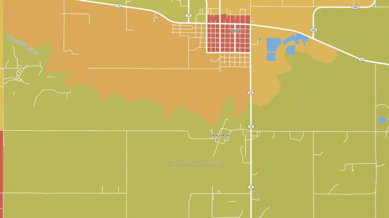Erin Springs, OK Map of Murder Rates