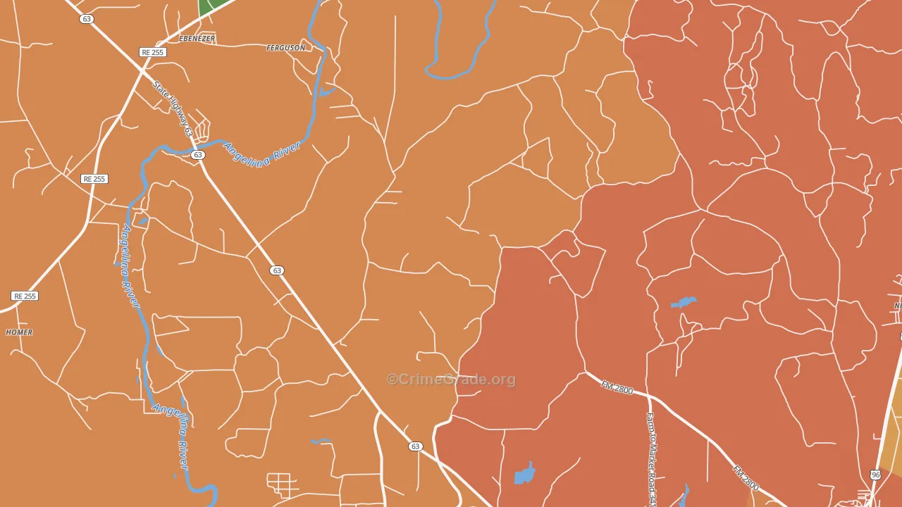 Erin, TX Map of Murder Rates