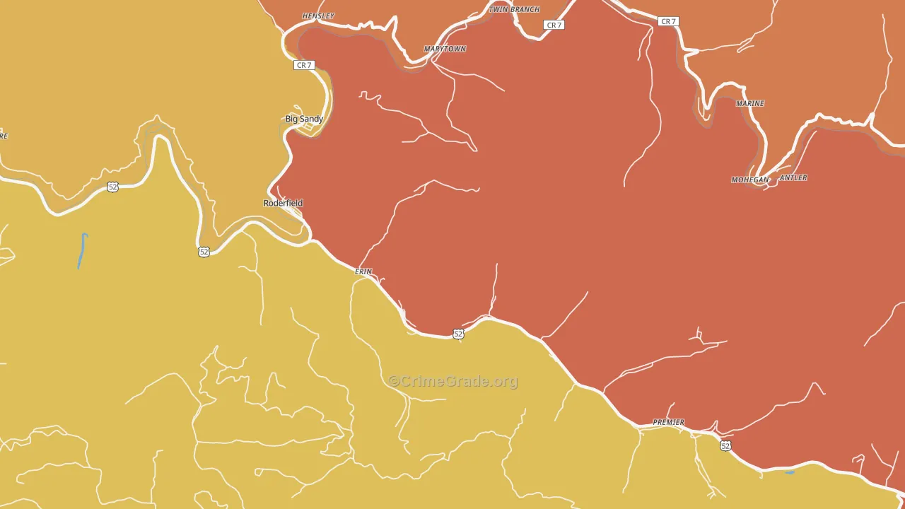 Erin, WV Map of Murder Rates