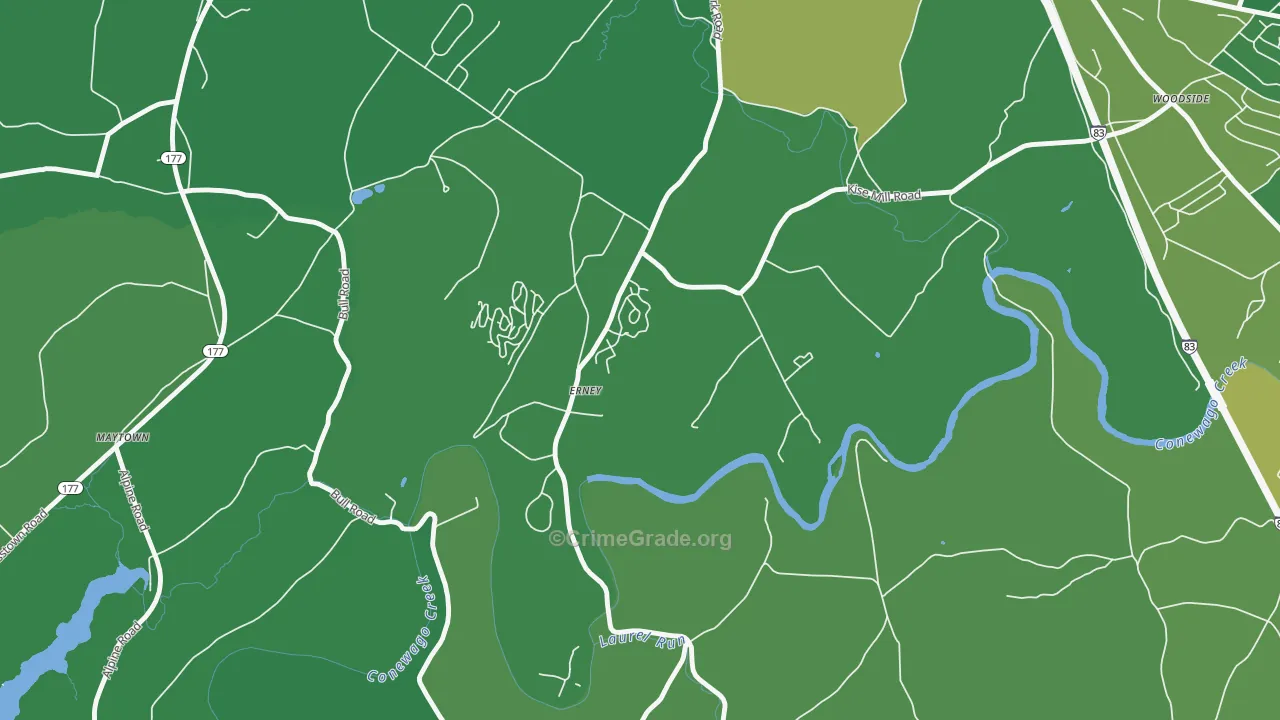 Erney, PA Map of Murder Rates