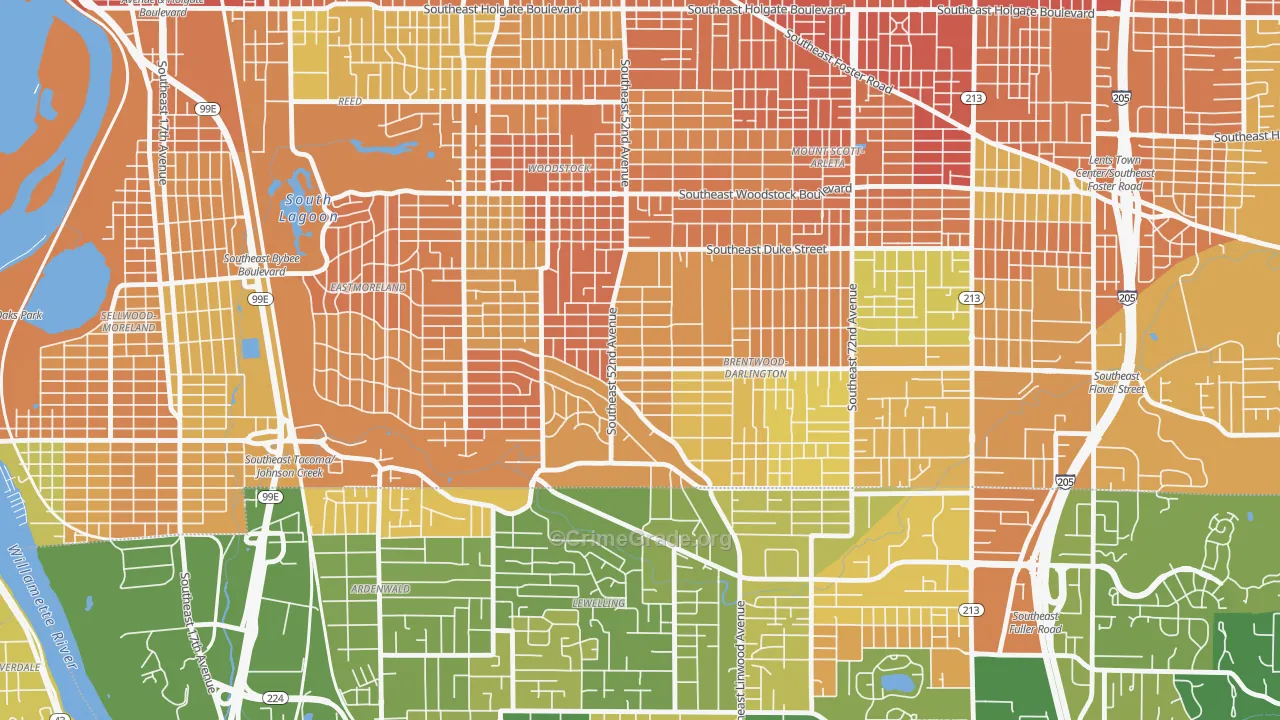 Errol Heights, Portland, OR Map of Murder Rates