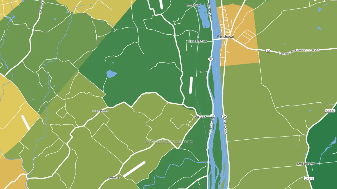 Erwinna, PA Map of Murder Rates