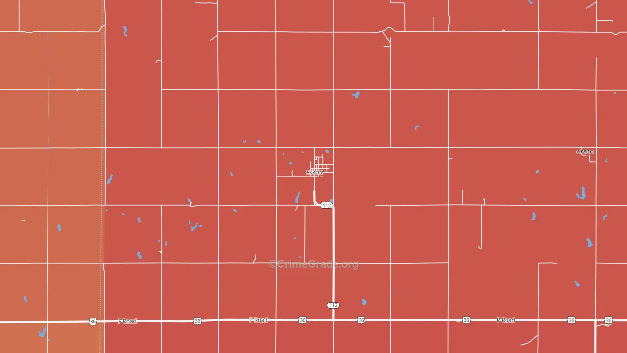Esbon, KS Map of Murder Rates