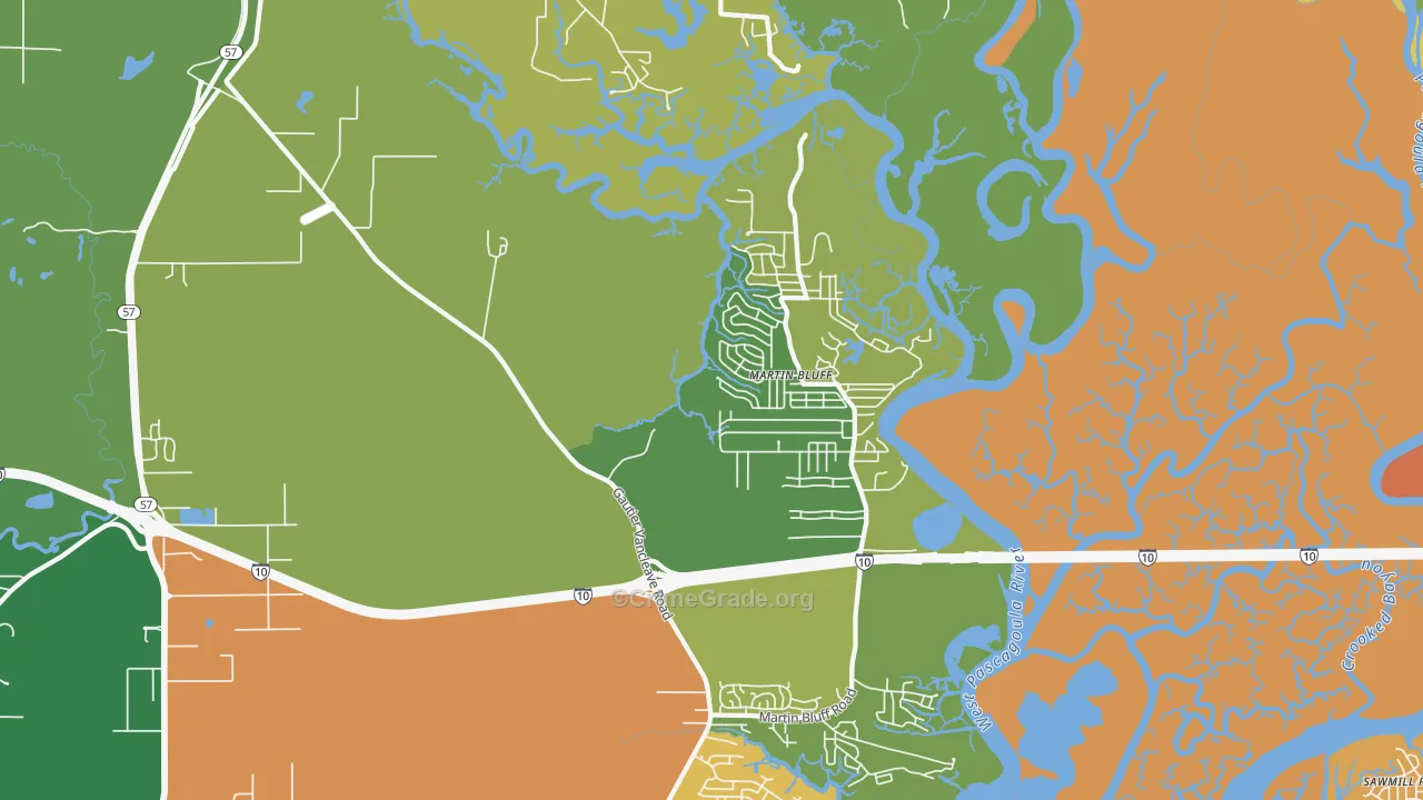 Escatawpa, MS Map of Murder Rates
