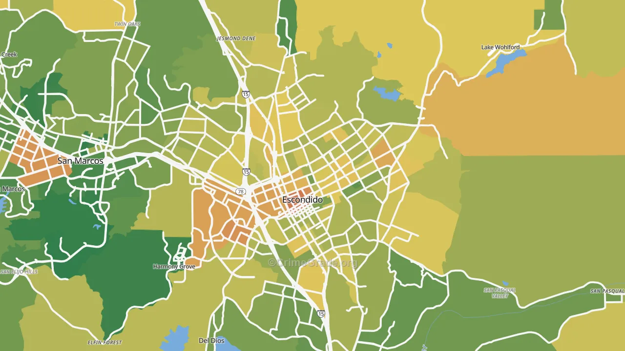 Escondido, CA Map of Murder Rates