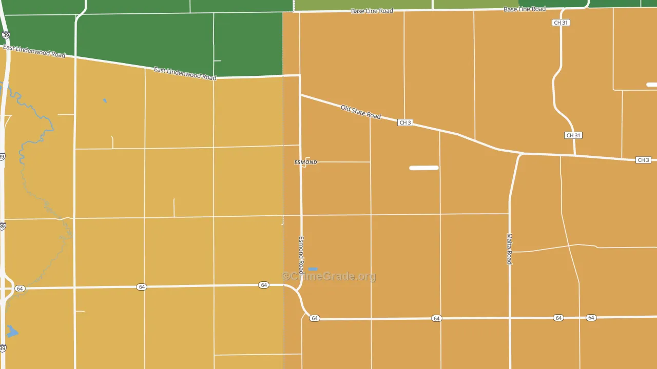 Esmond, IL Map of Murder Rates