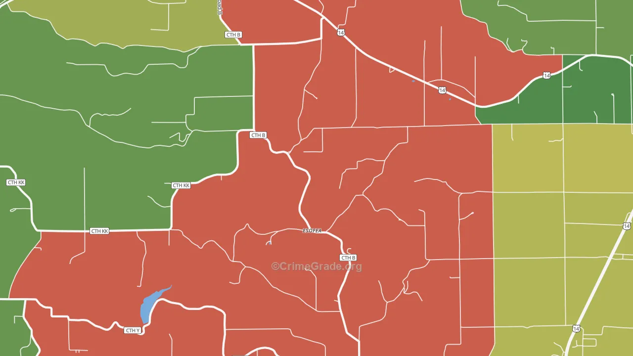 Esofea, WI Map of Murder Rates