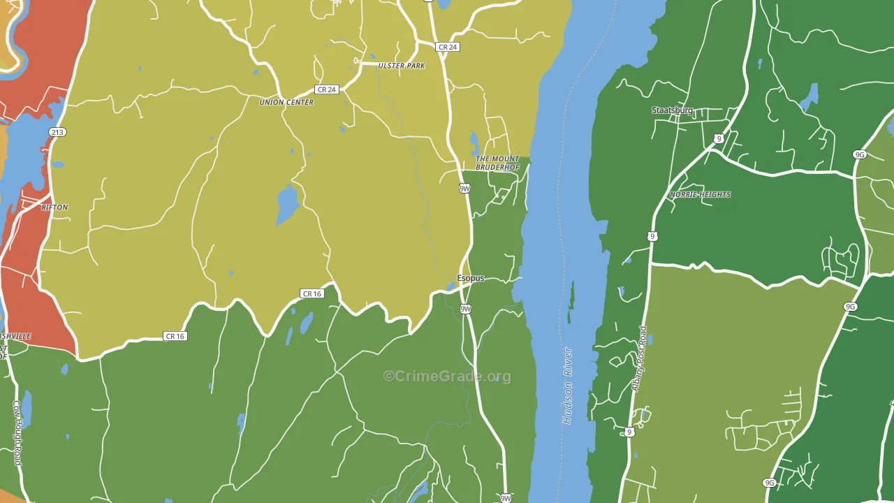 Esopus, NY Map of Murder Rates