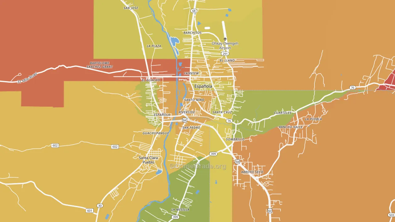 Espanola, NM Map of Murder Rates