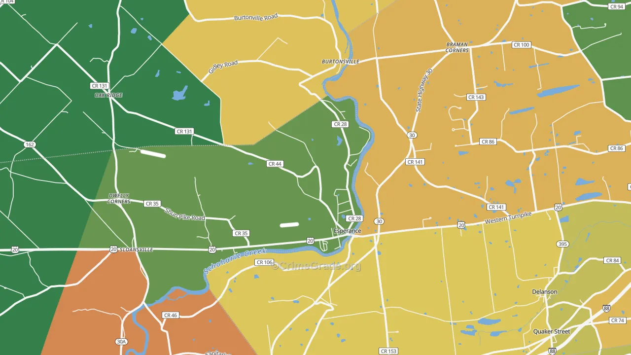 Esperance, NY Map of Murder Rates