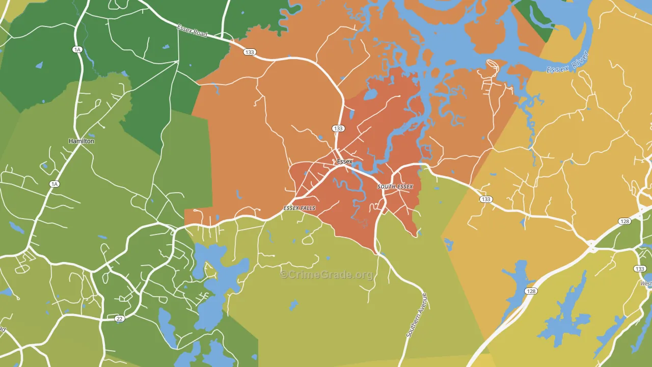 Essex, MA Map of Murder Rates