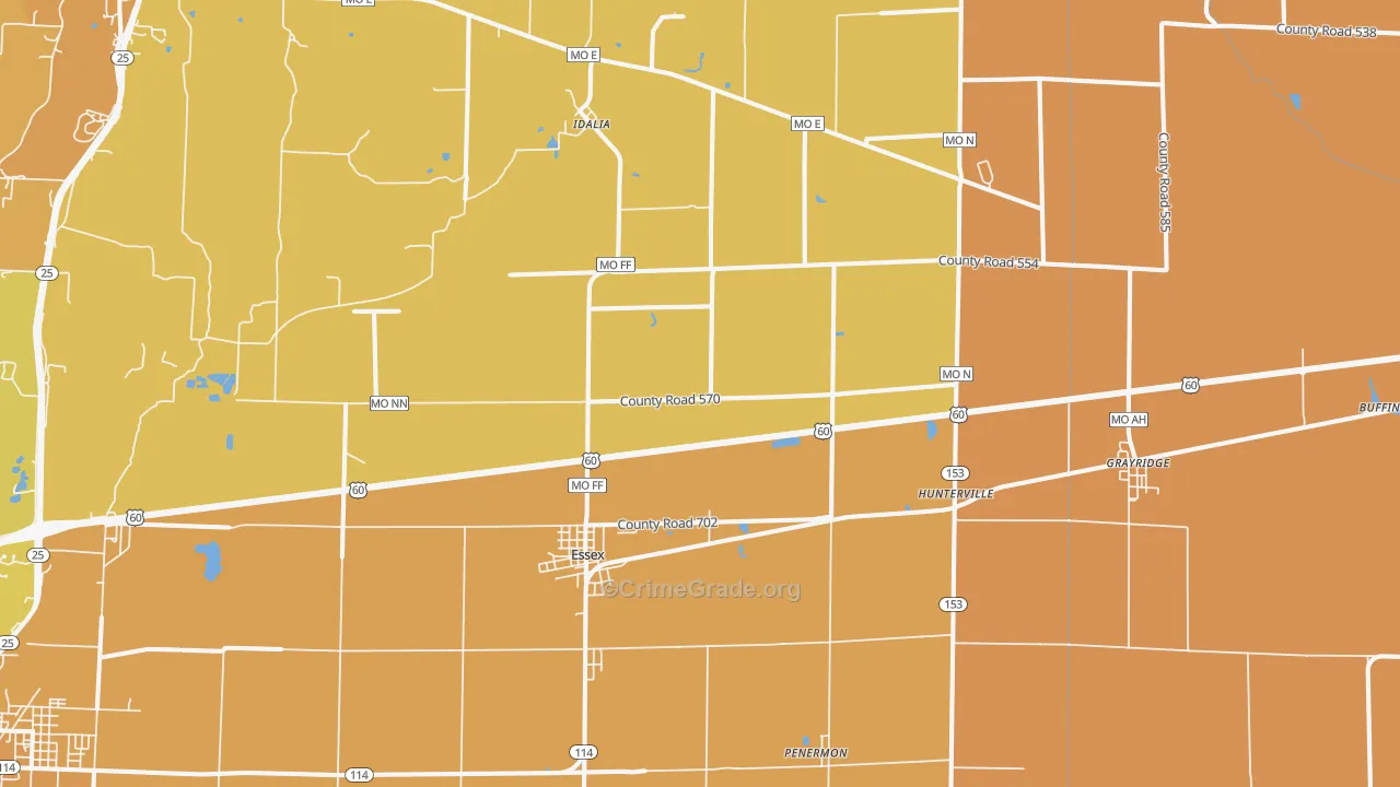 Essex, MO Map of Murder Rates