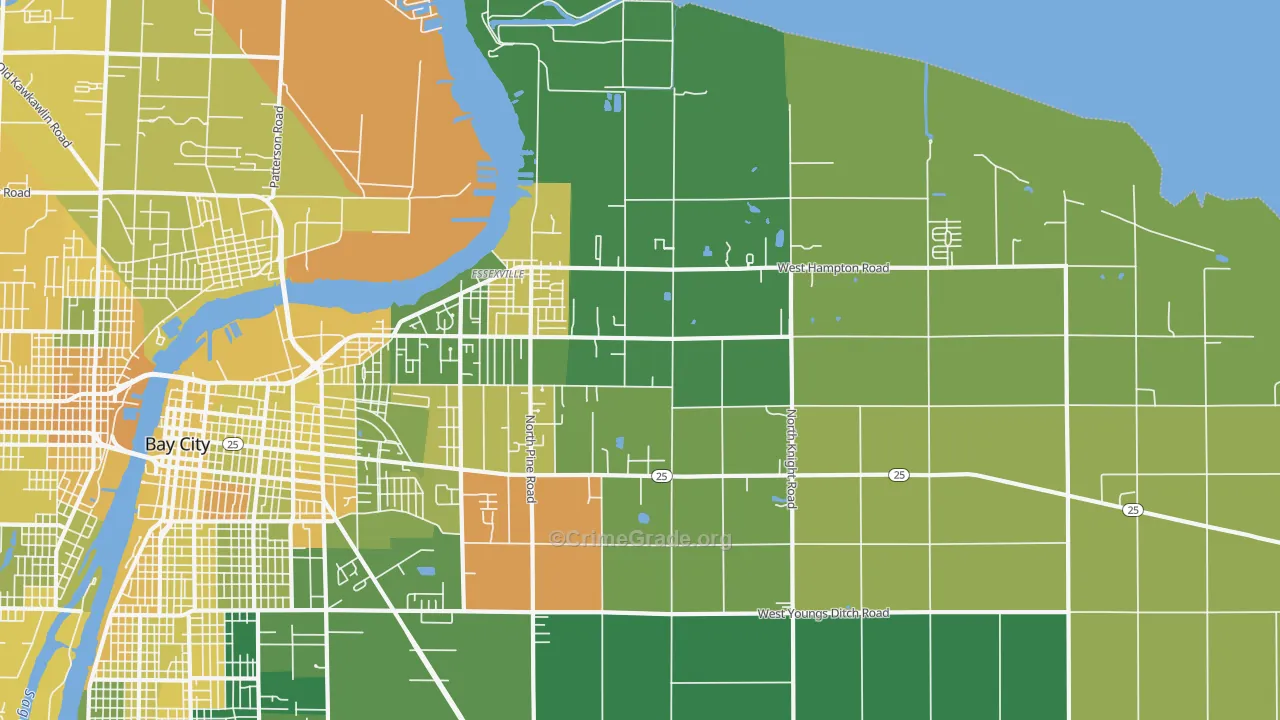 Essexville, MI Map of Murder Rates