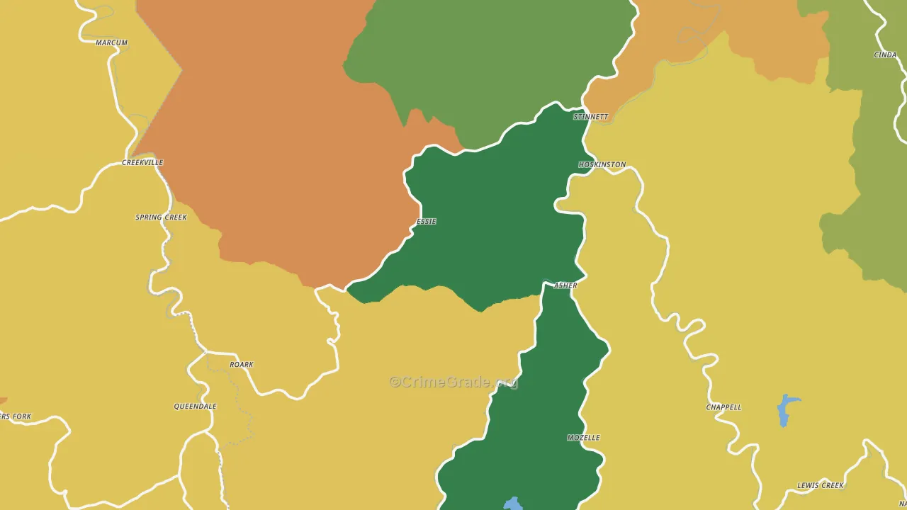 Essie, KY Map of Murder Rates