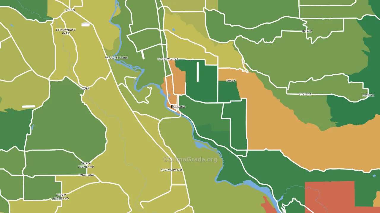 Estacada, OR Map of Murder Rates