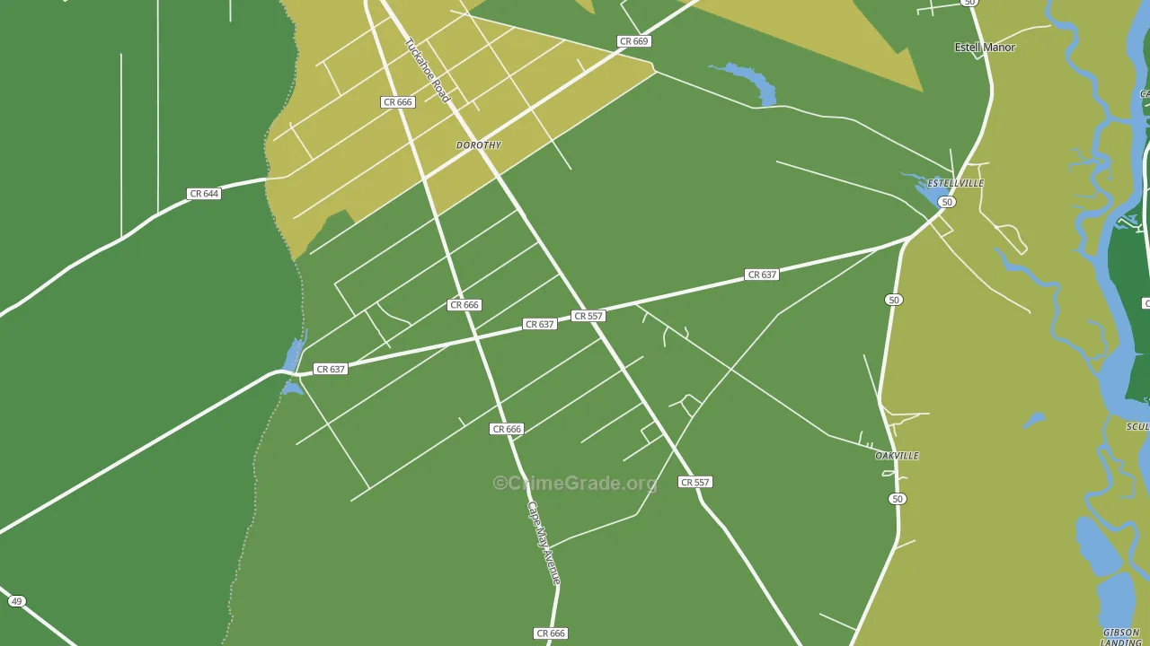 Estell Manor, NJ Map of Murder Rates