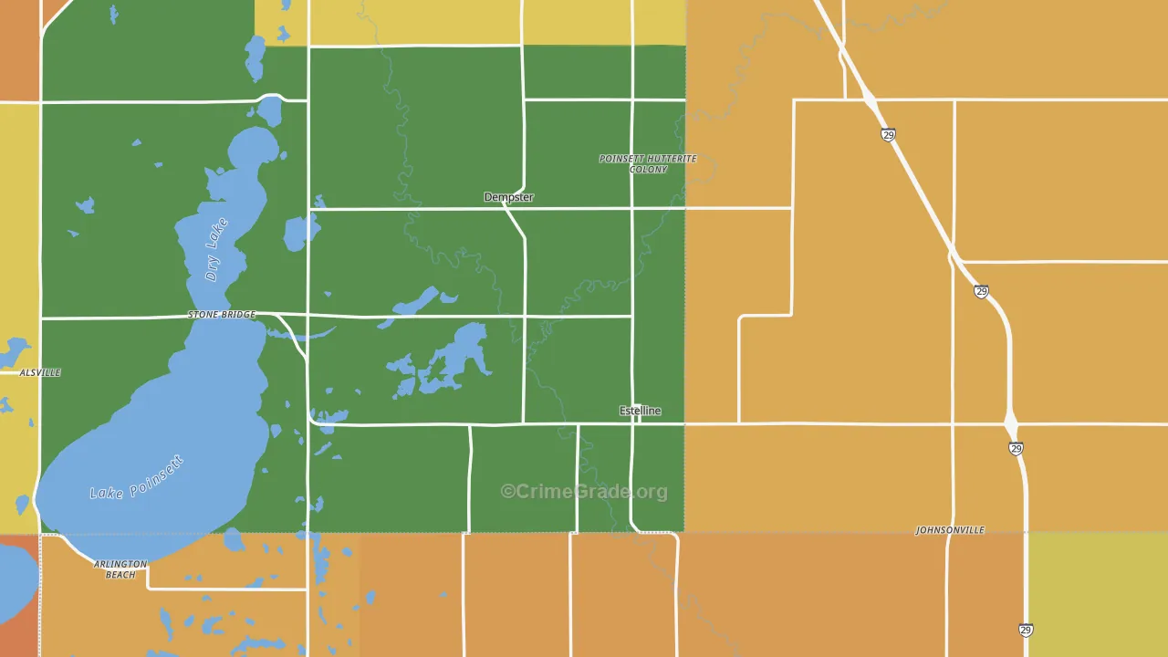 Estelline, SD Map of Murder Rates
