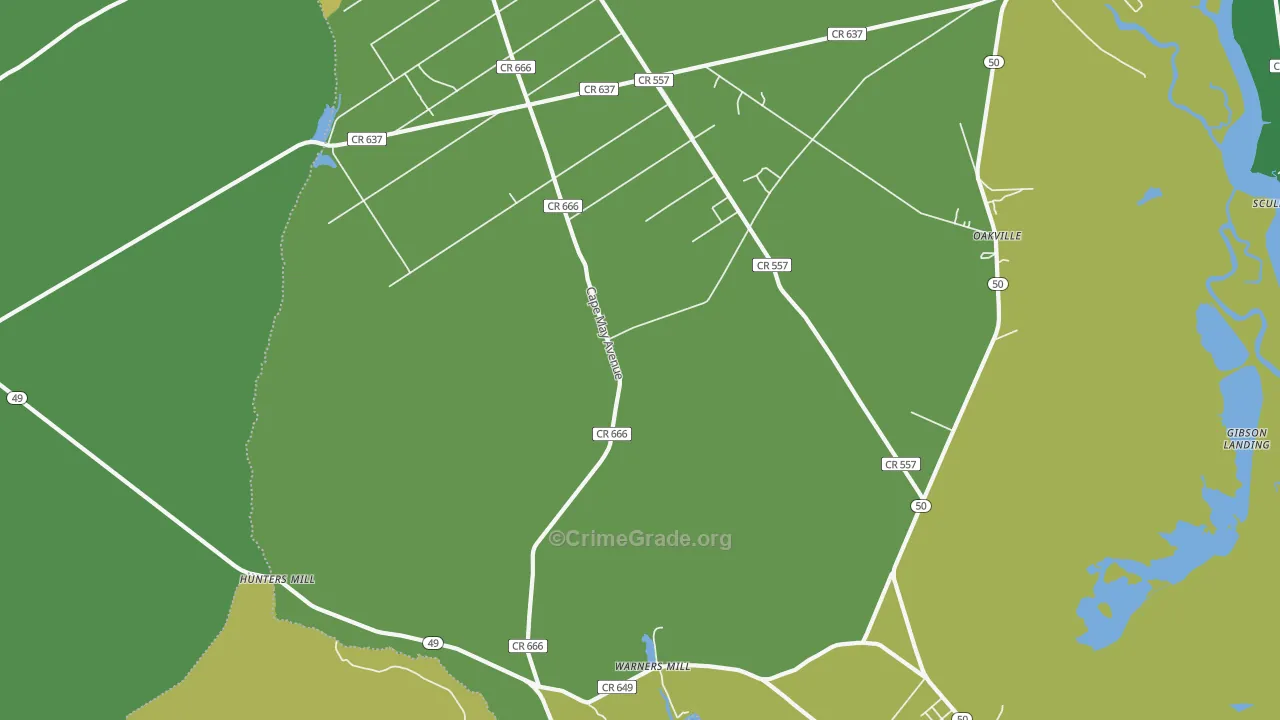 Estelville, NJ Map of Murder Rates