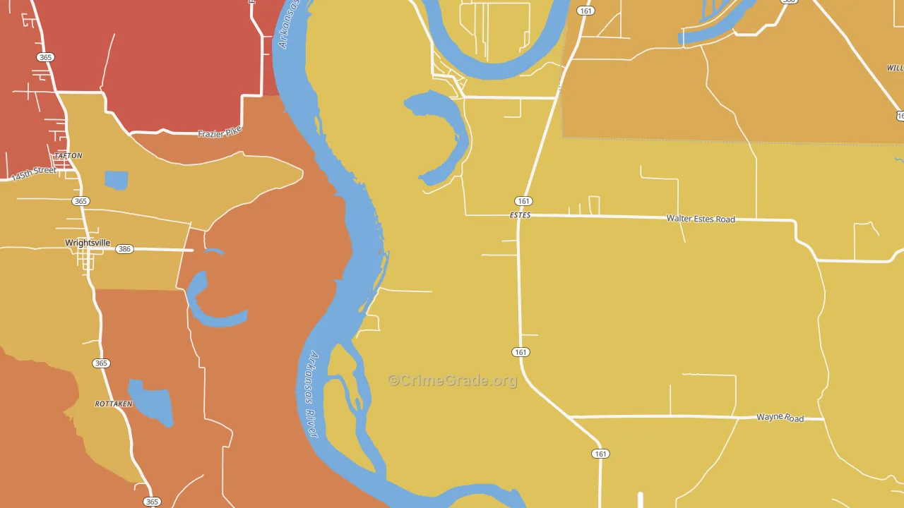 Estes, AR Map of Murder Rates
