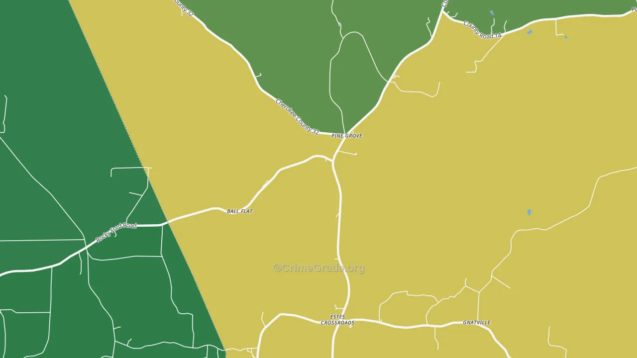 Estes Crossroads, AL Map of Murder Rates