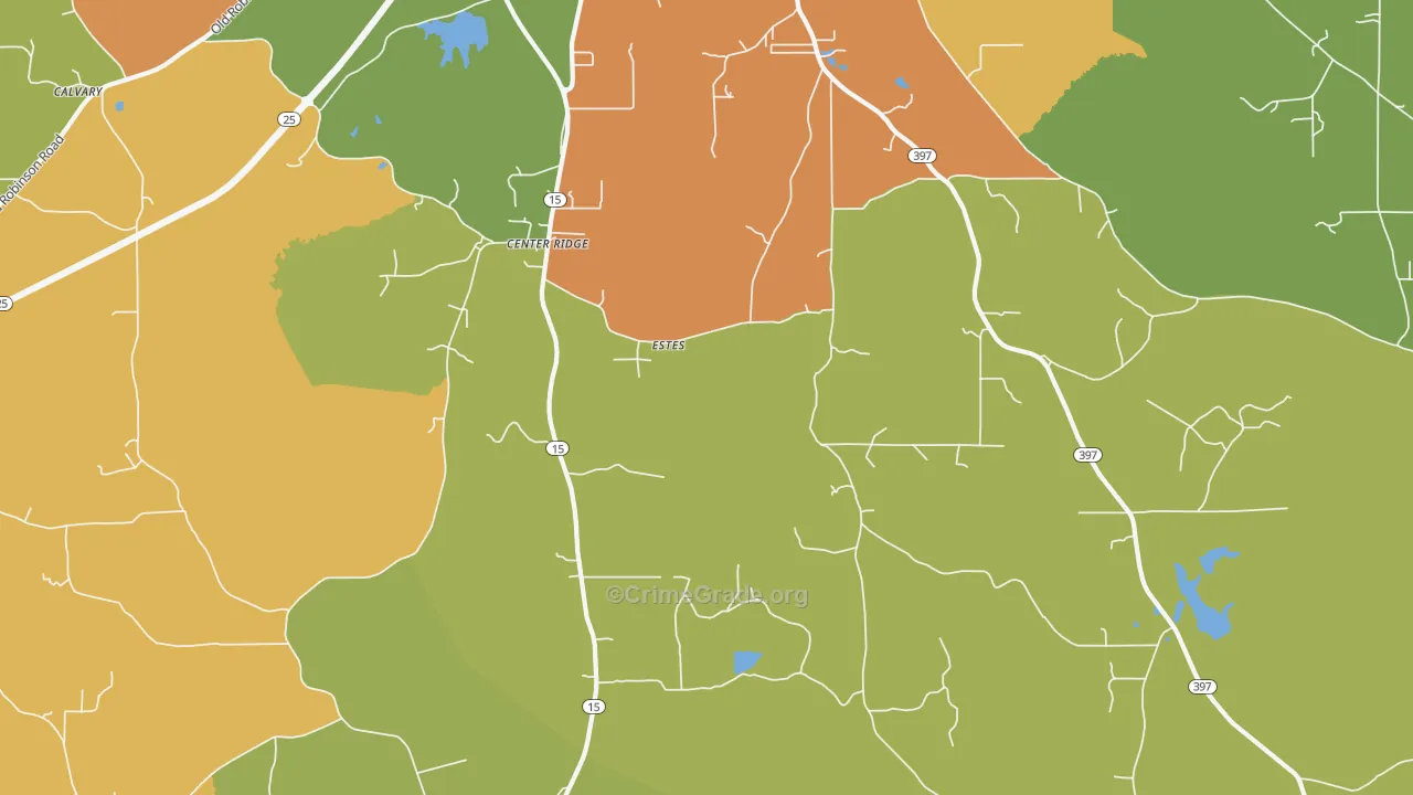 Estes, MS Map of Murder Rates