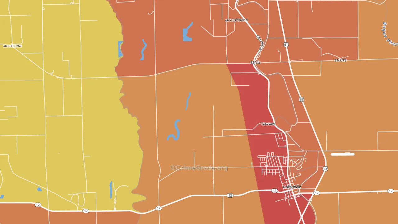 Estill, MS Map of Murder Rates