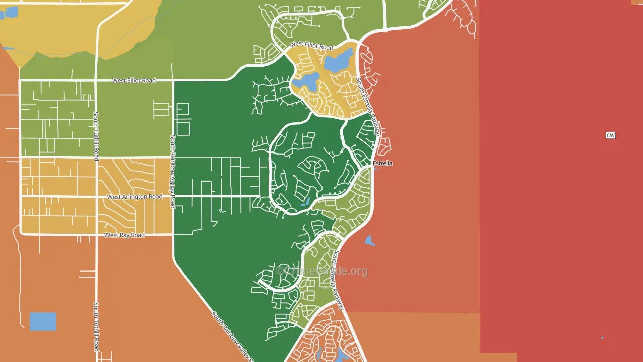 Estrella-Goodyear, Goodyear, AZ Map of Murder Rates