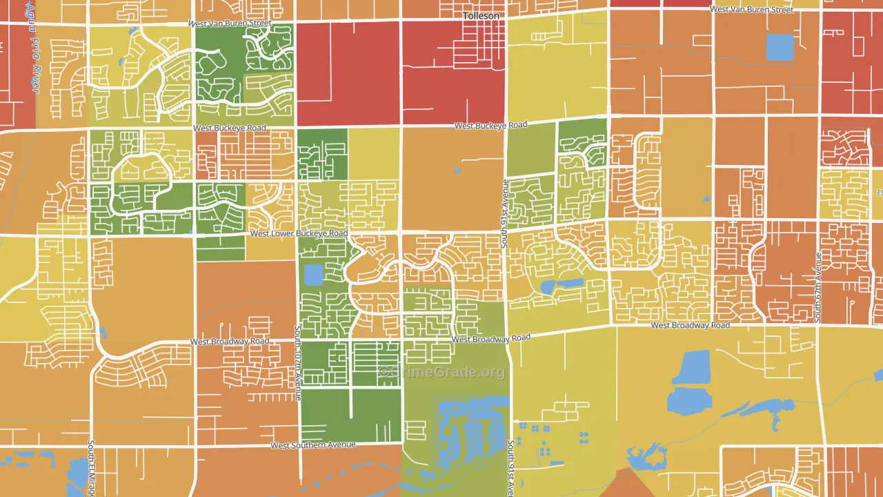 Estrella-Tolleson, Tolleson, AZ Map of Murder Rates