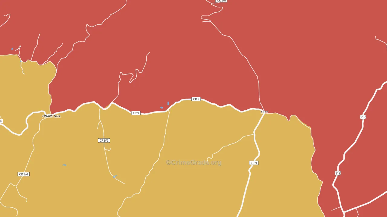Esty, WV Map of Murder Rates