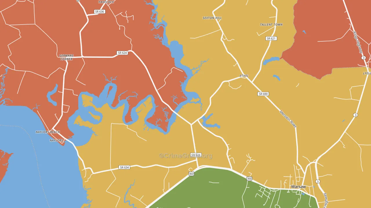 Ethel, VA Map of Murder Rates