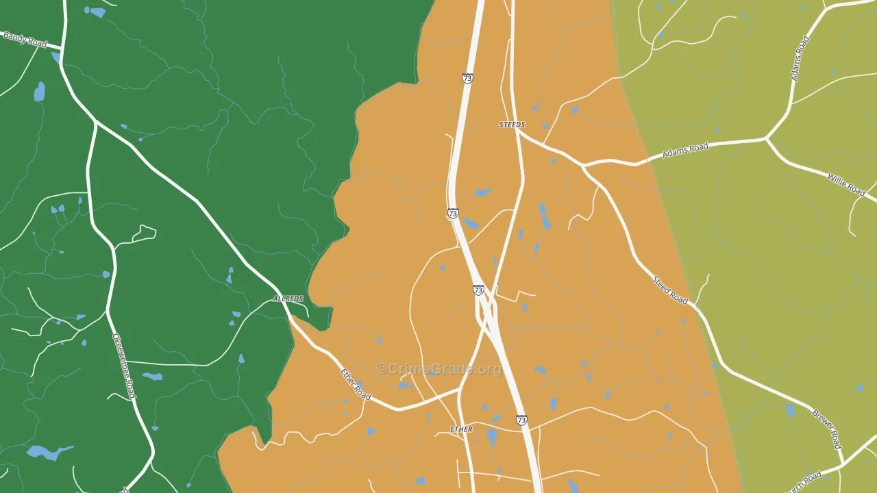 Ether, NC Map of Murder Rates