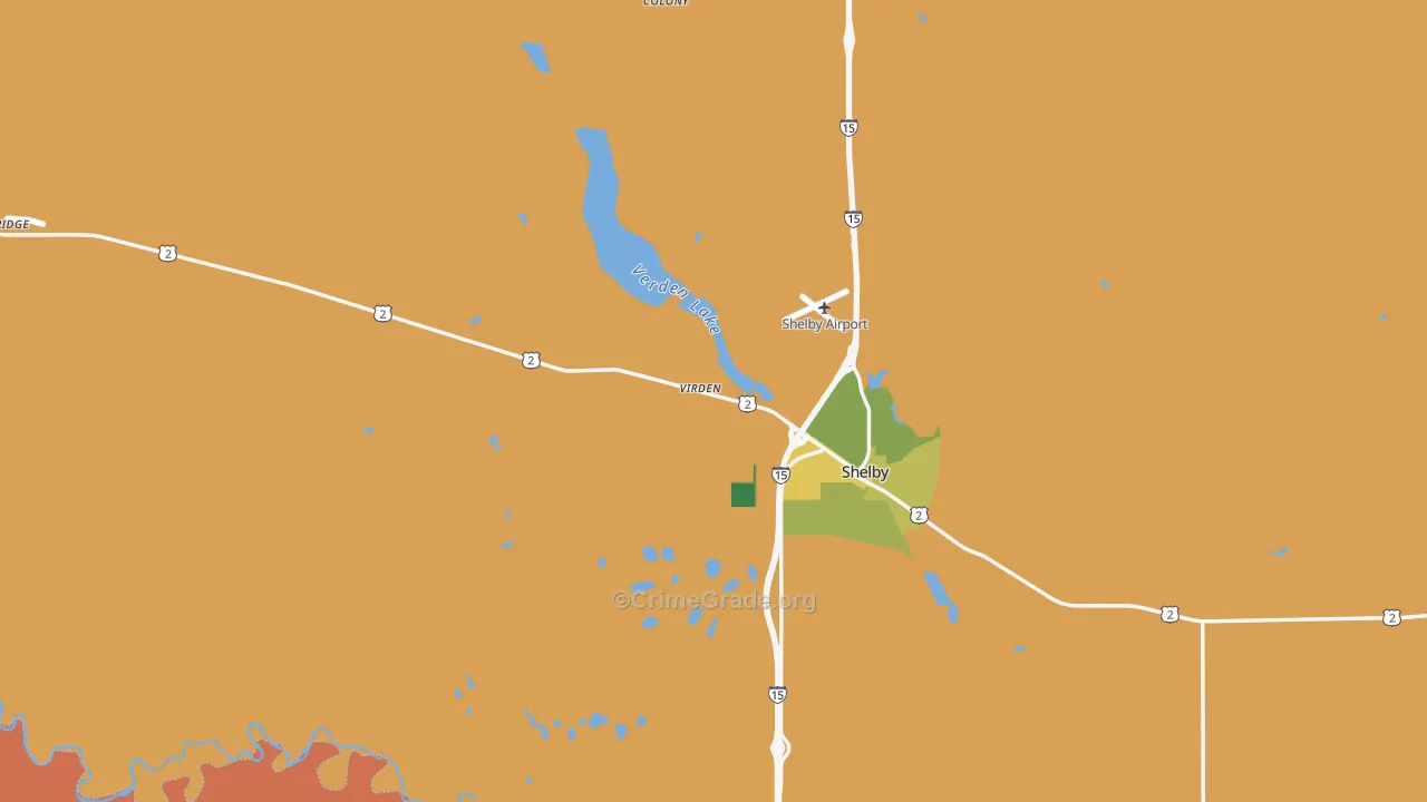 Ethridge, MT Map of Murder Rates