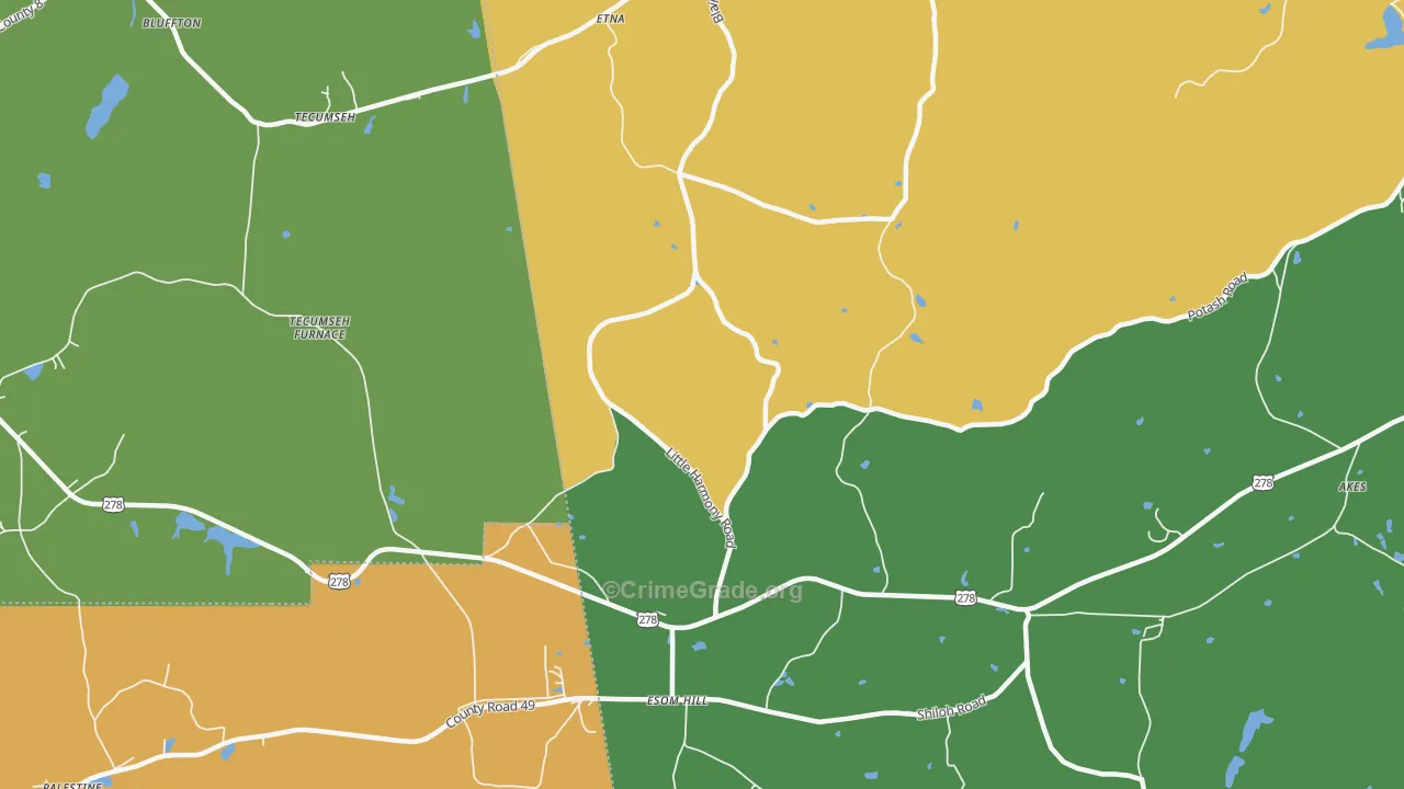 Etna, GA Map of Murder Rates