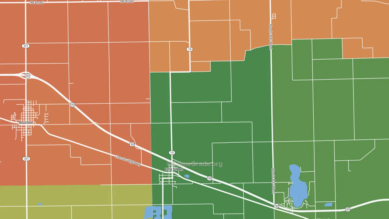 Etna Green, IN Map of Murder Rates