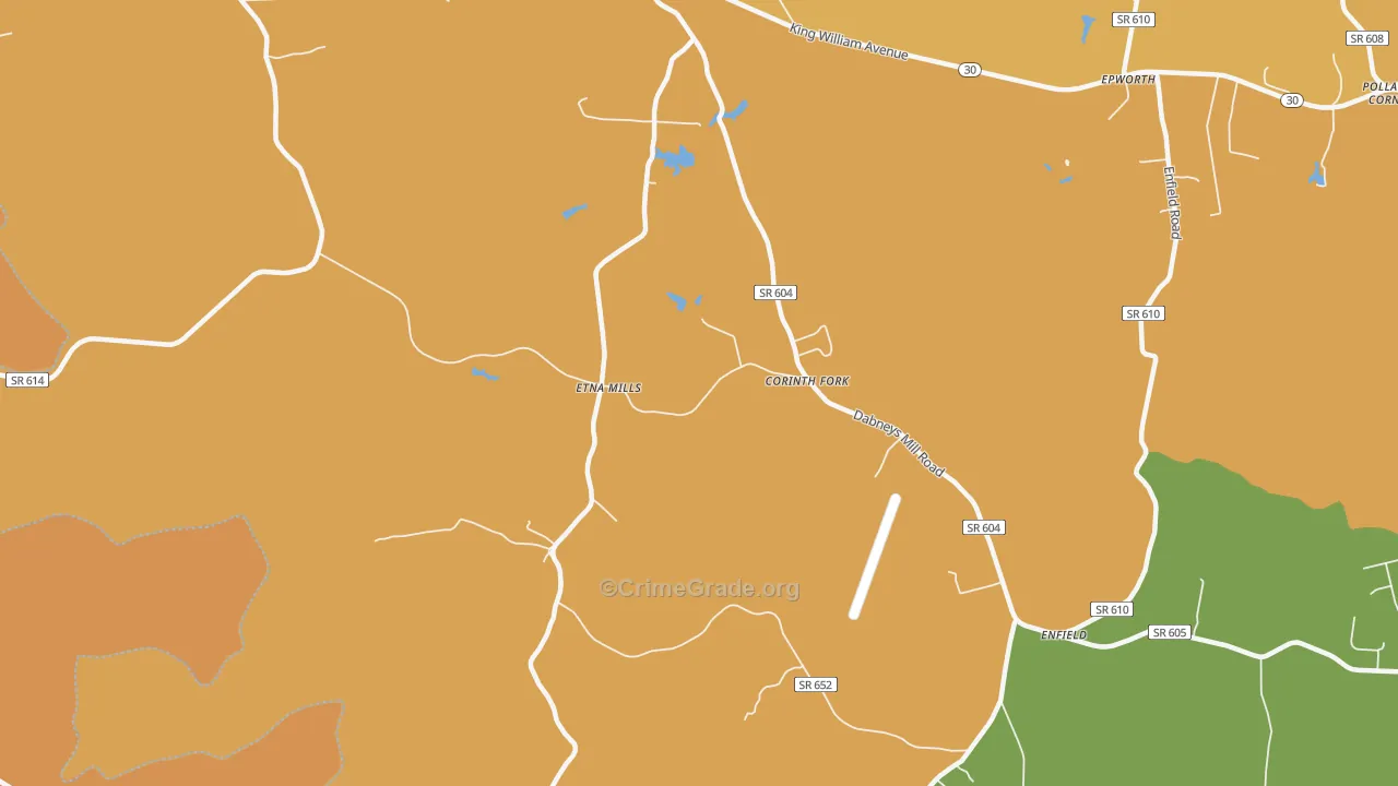 Etna Mills, VA Map of Murder Rates