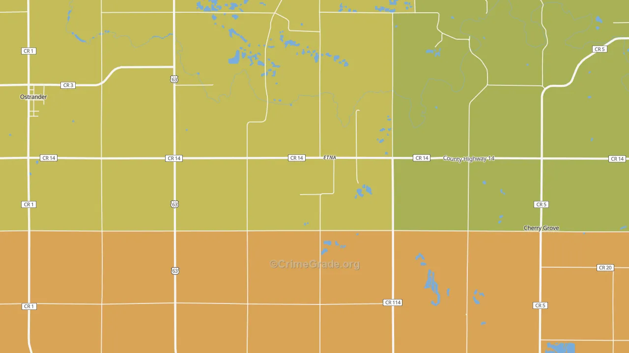 Etna, MN Map of Murder Rates