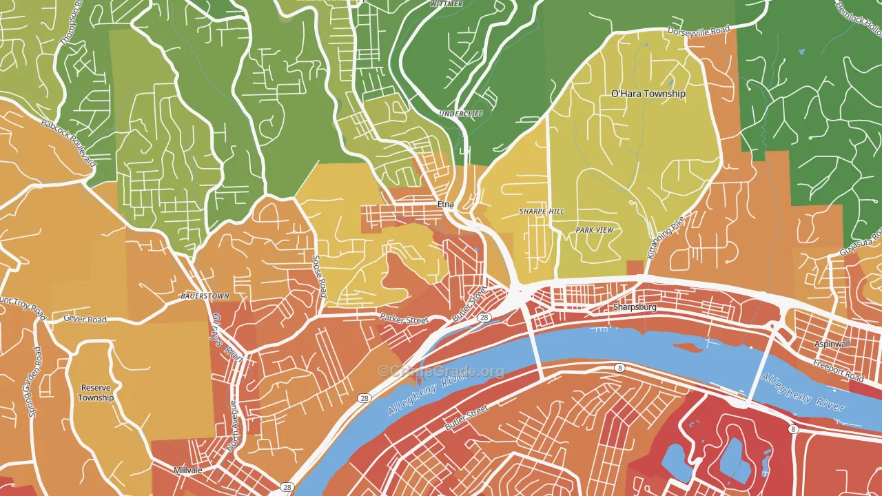 Etna, PA Map of Murder Rates