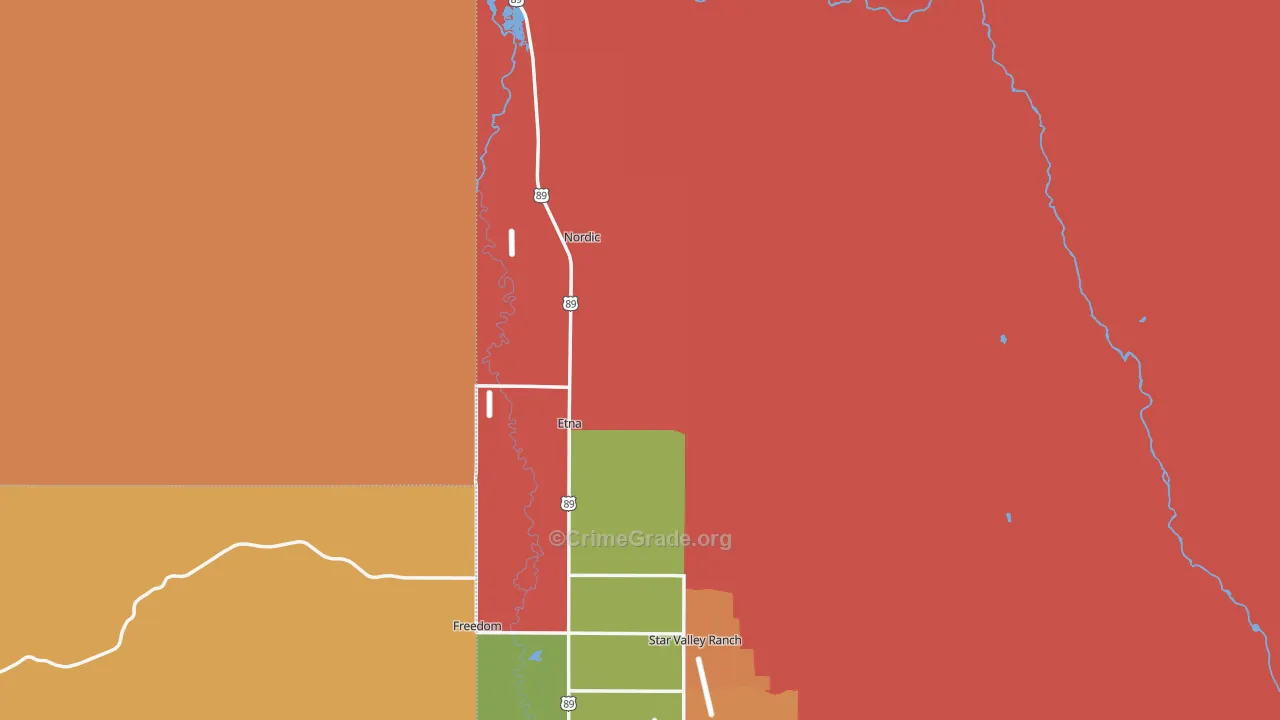 Etna, WY Map of Murder Rates