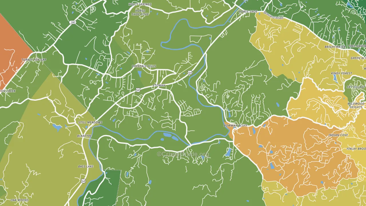 Etowah, NC Map of Murder Rates