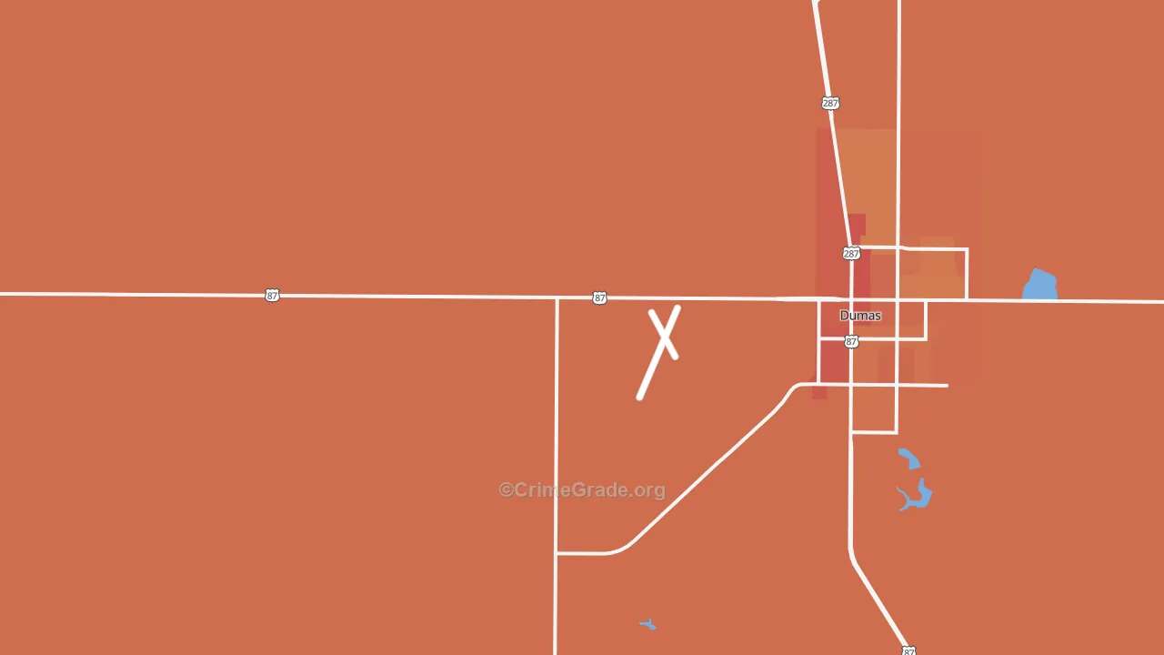 Etter, TX Map of Murder Rates