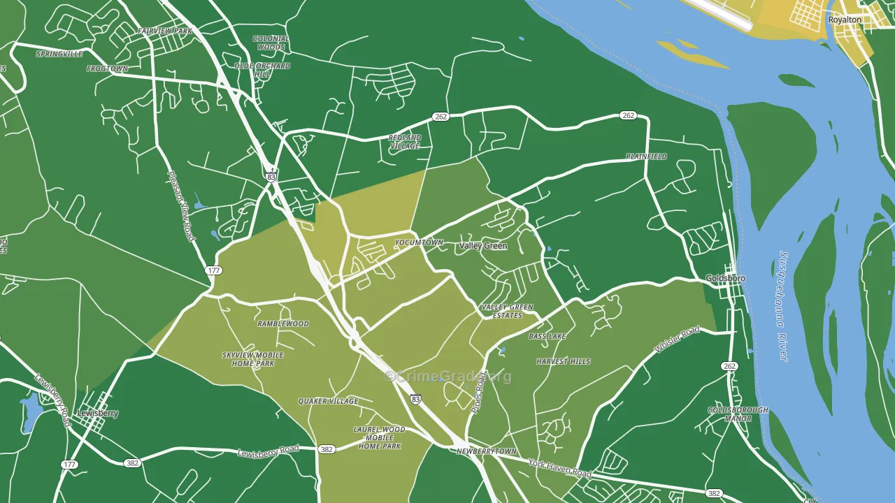 Etters, PA Map of Murder Rates