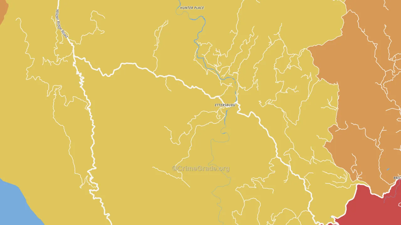 Ettersburg, CA Map of Murder Rates