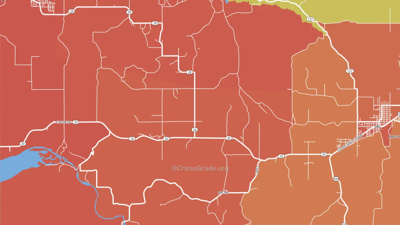 Eucha, OK Map of Murder Rates