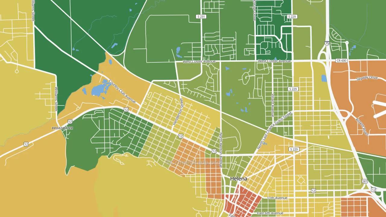 Euclid Ave North, Helena, MT Map of Murder Rates