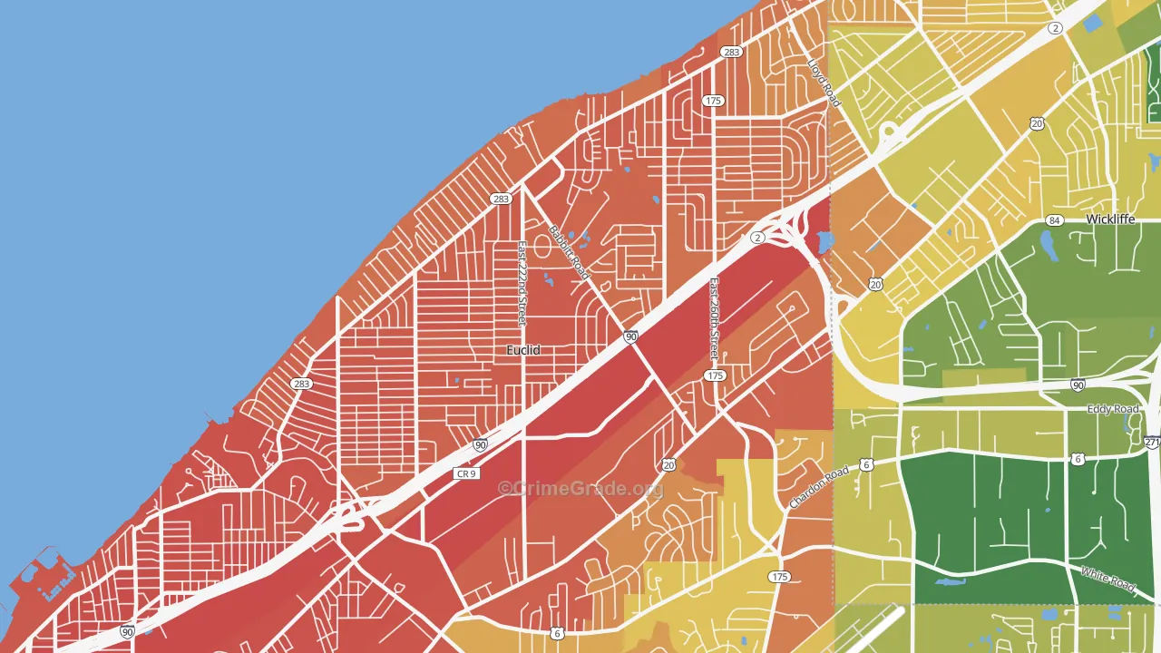 Euclid, OH Map of Murder Rates