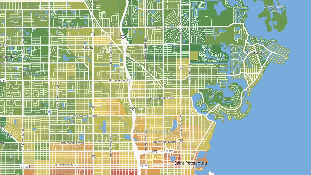 Euclid-St Paul, St. Petersburg, FL Map of Murder Rates